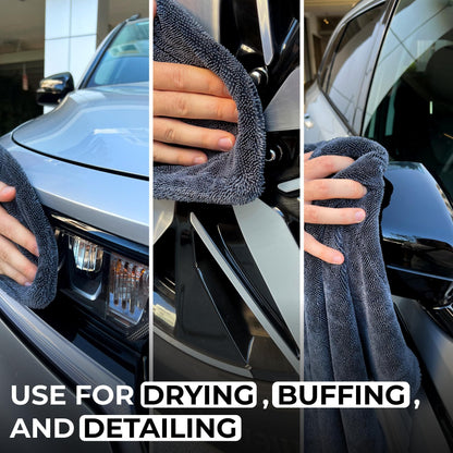 Multipurpose-Car Wash Towel 24'' X 35'' Super-thick Microfiber Towels for Cars Drying Extra Large Super Absorbent Cleaning Cloth Auto Detailing Ultra Soft Lint-Free TWISTED-LOOP DRYING TOWEL Streak-Free 1pc
