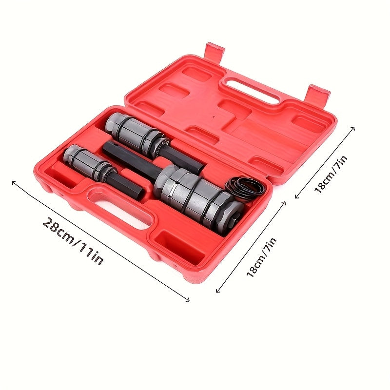 [Without Battery] 3pcs Exhaust Pipe Expander, Includes 12 Rubber Rings Silencer Expansion Tool Set Suitable for Most Vehicles And Trucks, Without Battery