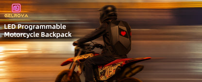 Gelrova Knight LED Motorcycle Backpack With Eye, Hard Case Riding Helmet Backpack Motorbike Laptop Bag, Large Size 19inch, USB Powered Gear (Power Bank Not Included), Black