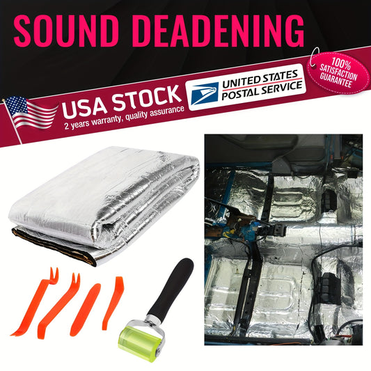 Car Hood Sound Deadener Heat Shield Mat 40"x40" (100x100cm) - 5mm Thick Self-Adhesive Engine Noise Insulation Foam Liner with Aluminum Foil, Thermal Barrier for Auto Engine Compartment
