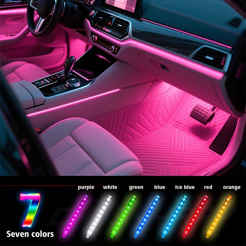 RGB Car LED Light Kit, Multi-color Selection, USB Powered, DIY Supported, LED Color Strip, Car Seat Under Illumination Kit, Suitable for All Vehicle Models