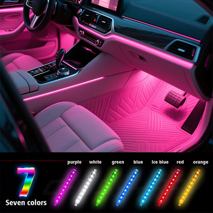 RGB Car LED Light Kit, Multi-color Selection, USB Powered, DIY Supported, LED Color Strip, Car Seat Under Illumination Kit, Suitable for All Vehicle Models