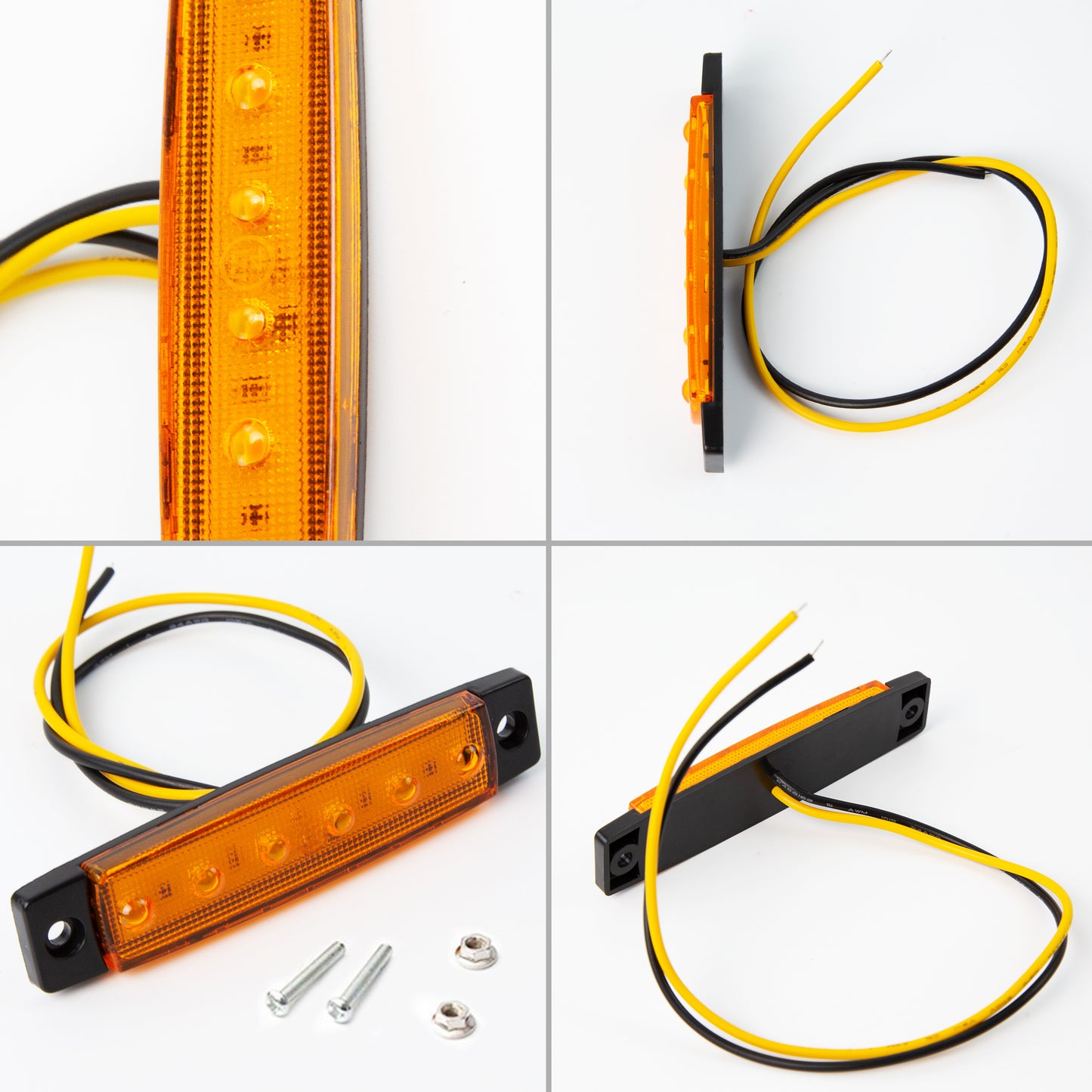30pcs 3. 8" 6 LED Front Rear Side Marker Indicator Lights LED Lamp Indicator For Car Truck Trailer Lorry Bus -White, Red, Amber, Blue, Green, Purple, Without Battery