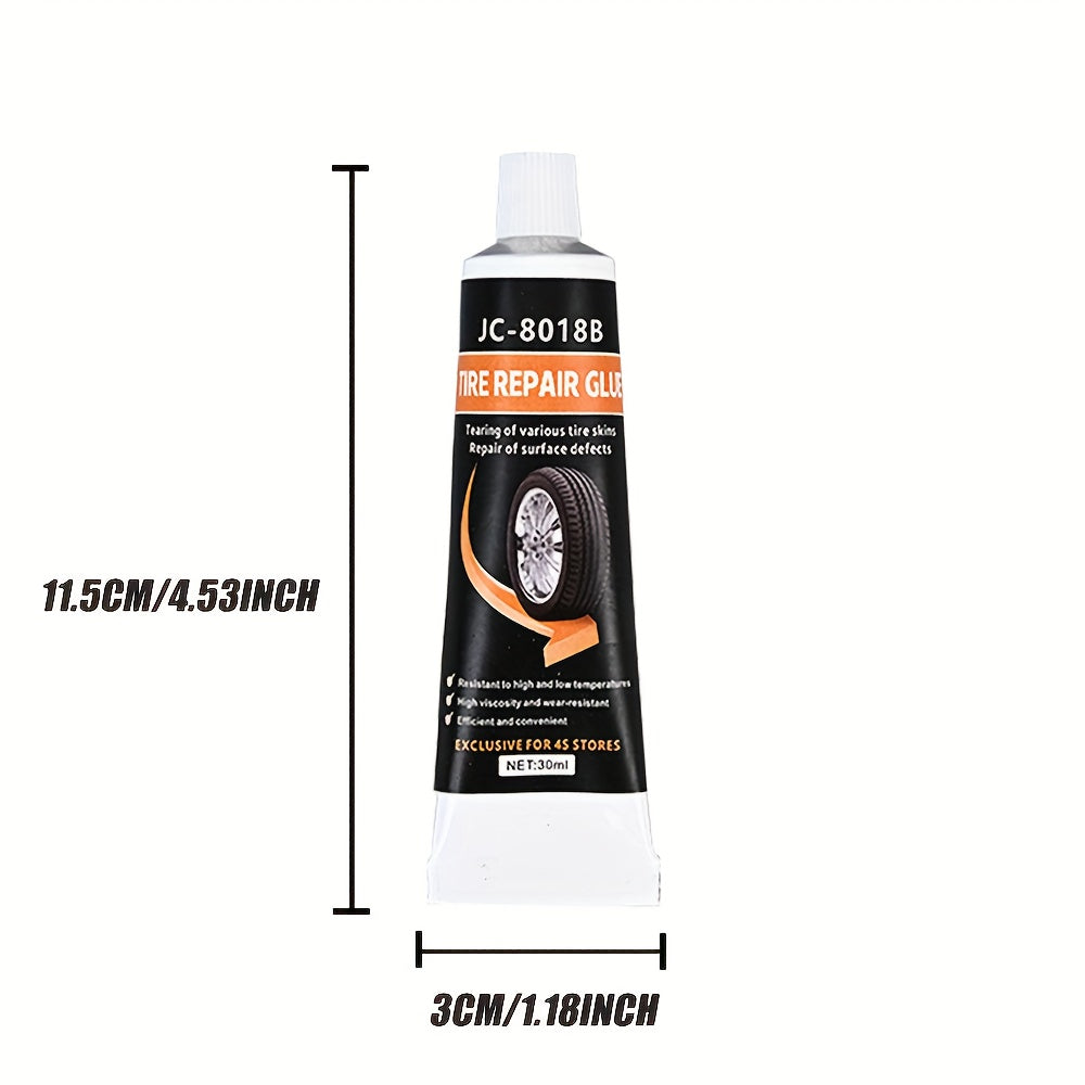 Repair Adhesive for Tires, Including a Sidewall Rubber Glue Kit (With Scraper And Tip Kit) Suitable for Bicycles, Cars, Motorcycles, Dirt Bikes, Trucks, And Tractors, Available in Black, 1.01oz/1.69oz