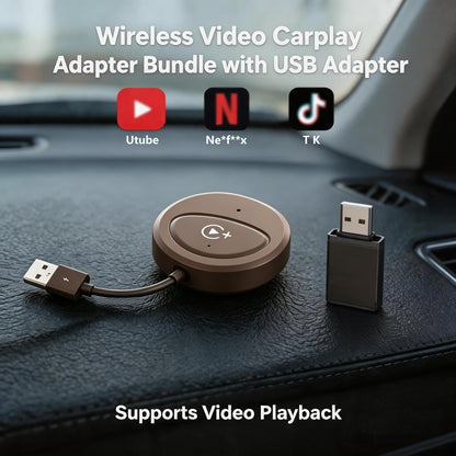 Wireless Carplay Adapter, 2.4G Wireless And 5Ghz Wifi Dual Band, Supports Netflix, Youtube, And Streaming, for OEM Wired Carplay to Wireless Adapter, for 2016 And Above Cars And Ios 10+ Phones