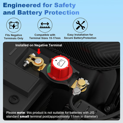 Heavy Duty 3rd Gen Overhead Battery Disconnect Switch- Negative On/Off Security, Manual Lever and Screw Terminals for Cars, Trucks, Boats, RVs, Easy to Install, Sturdy Construction, Corrosion-Resistant Contact Points, Suitable for RV Enthusiasts