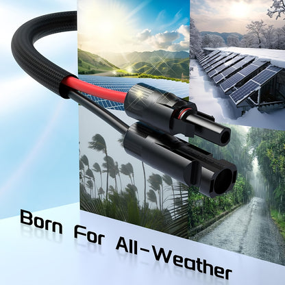 1pc Solar Panel Extension Cable, Flame Retardant Protective Sleeve Twin Wire with Female And Male MC4 Connectors for Car, RV, Photovoltaic Systems Extension Cords