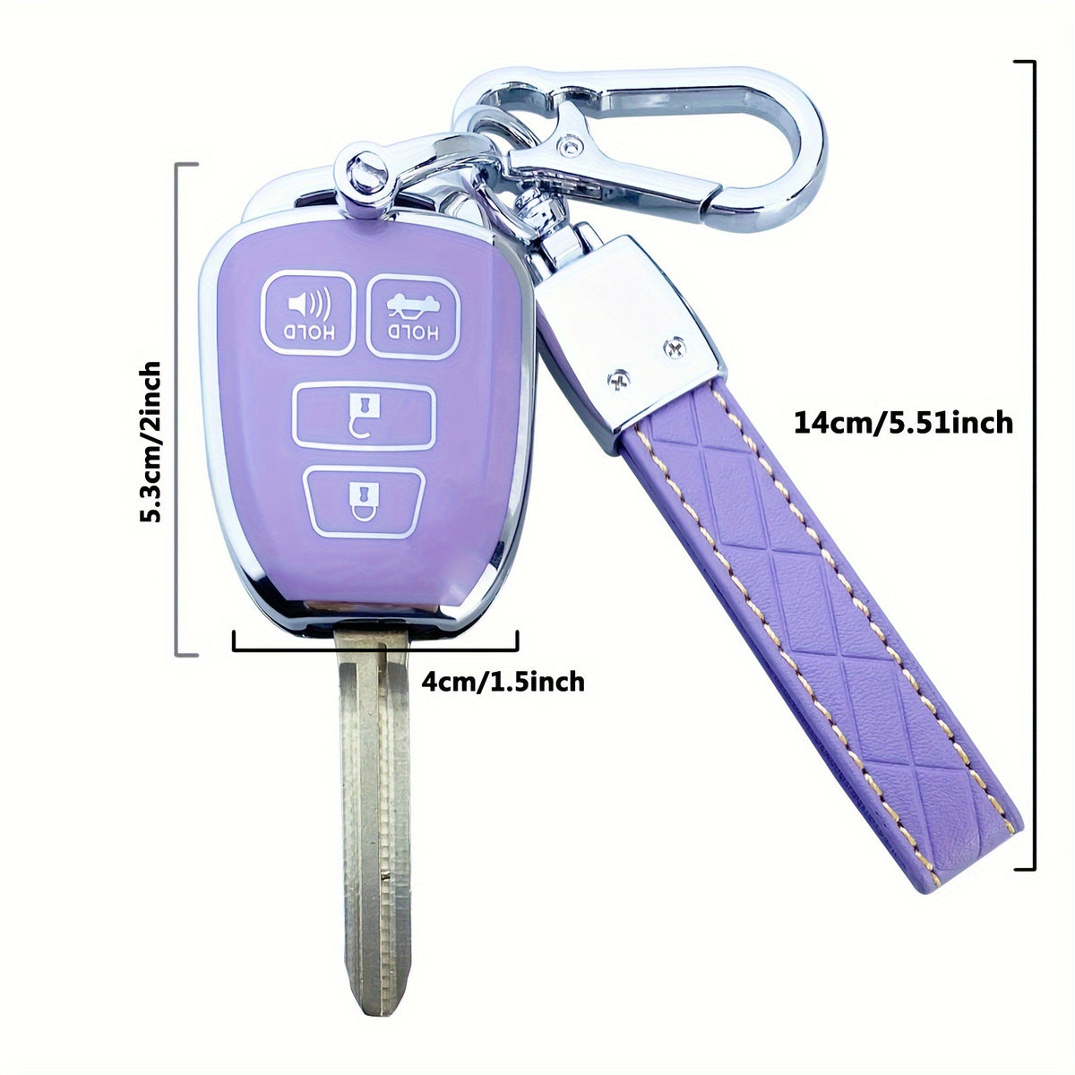 Toyota Key Fob Cover Case TPU - Fits Highlander Camry RAV4 Corolla Tacoma Avalon Venza Yaris Scion 2010-2019, Soft Protective Shell, Black White Purple