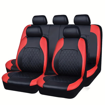 Universal Faux Leather Car Seat Covers Full Set Car Seat Covers Full Set Front Seats And Rear Bench, Universal Fit 5 Seat Covers For SUV, Automotive Truck, for Jeep, for Bmw, Scratch Proof, Car Accessories For Men And Women
