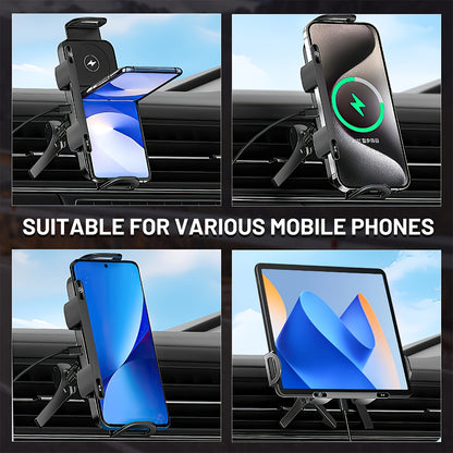Car Holder with Wireless Fast Charging for Foldable Screen Phones Suitable for iPhone 8/X/11/12/13/14/15 Series, Samsung Note20/10/9/8 Series, S10/9/8 Series Fold 5, Fold 6/, W23/W24 Wireless Charging Output 5W/7.5W/10W/15W