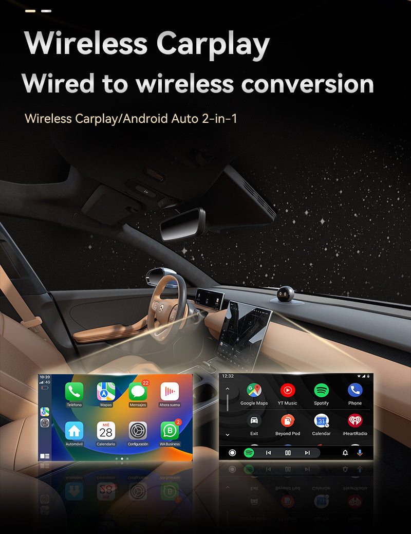 Wireless Carplay for Vehicles Hands-Free Smartphone Connectivity USB Port Compact Design Seamless Connection Compatible with Vehicles Equipped with Wired Carplay And Wired Android Auto Protocols, Without Battery