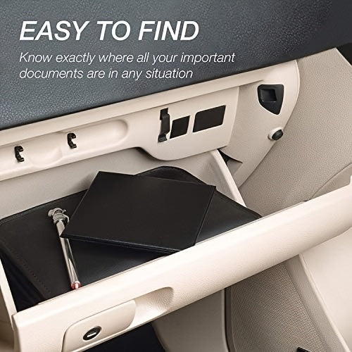 Car Insurance Registration & Driver License Holder – Multi-Slot Vehicle Document Organizer for Car Truck Motorcycle Trailer, Black, 1pc & 2-Pack