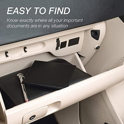 Car Insurance Registration & Driver License Holder – Multi-Slot Vehicle Document Organizer for Car Truck Motorcycle Trailer, Black, 1pc & 2-Pack