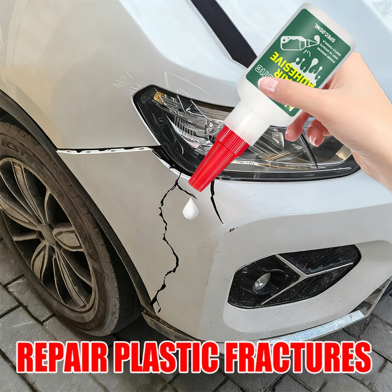 KJM Liquid Instant Adhesive & Repair Glue - Quick-Dry Strong Bonding Agent for Cars, Auto Body, Bumpers, Headlights, Mirrors, Plastic & Metal Surfaces - No-Mix Formula (Liquid Applicator Tube) - Car Restoration Adhesive