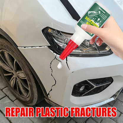 KJM Liquid Instant Adhesive & Repair Glue - Quick-Dry Strong Bonding Agent for Cars, Auto Body, Bumpers, Headlights, Mirrors, Plastic & Metal Surfaces - No-Mix Formula (Liquid Applicator Tube) - Car Restoration Adhesive