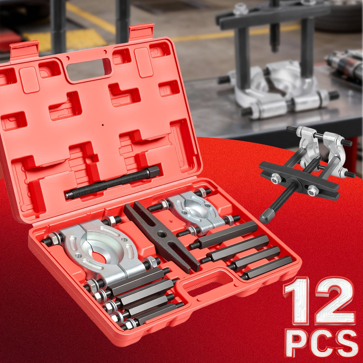 9/12/14pcs Bearing Puller And Splitter Kit, Wheel Hub Axle Puller Set, 5 Ton Capacity Bearing Separator with 2' And 3' Bearing Separator Jaws, Pinion Bearing Puller And Wheel Removal Tool for Auto Motorcycle Repair| Gift for Husband And Dad