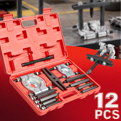 9/12/14pcs Bearing Puller And Splitter Kit, Wheel Hub Axle Puller Set, 5 Ton Capacity Bearing Separator with 2' And 3' Bearing Separator Jaws, Pinion Bearing Puller And Wheel Removal Tool for Auto Motorcycle Repair| Gift for Husband And Dad