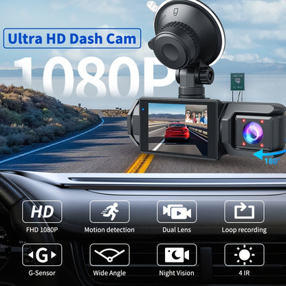 Dual Dash Cam Front And Inside, 1080P 170° Wide Angle Night Vision, Loop Recording with G-Sensor, Compact Car Evidence Solution USA