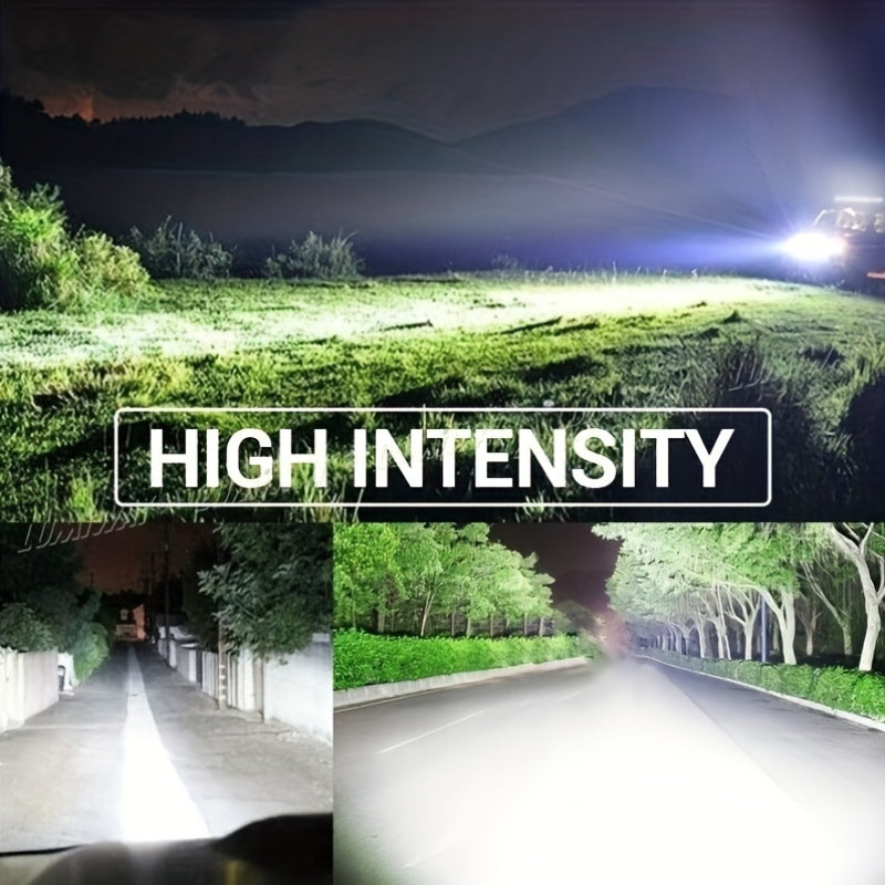 2x 10Inch LED Light Bar + 4 x 4" Light Offroad For Jeep Truck Car, Without Battery