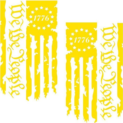 2pcs Stickers We The People American 250th Anniversary Flag, Patriot 1776 Old American Flag Truck Tailgate Vinyl Decals, Car Modification Decor Accessories, Home Decals