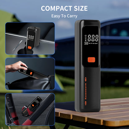 Cordless Portable Tire Inflator Air Compressor Digital Gauge USB Rechargeable 3X Fast Inflation for Car SUV Bike Motorcycle Sports Ball Black Pink Blue Orange