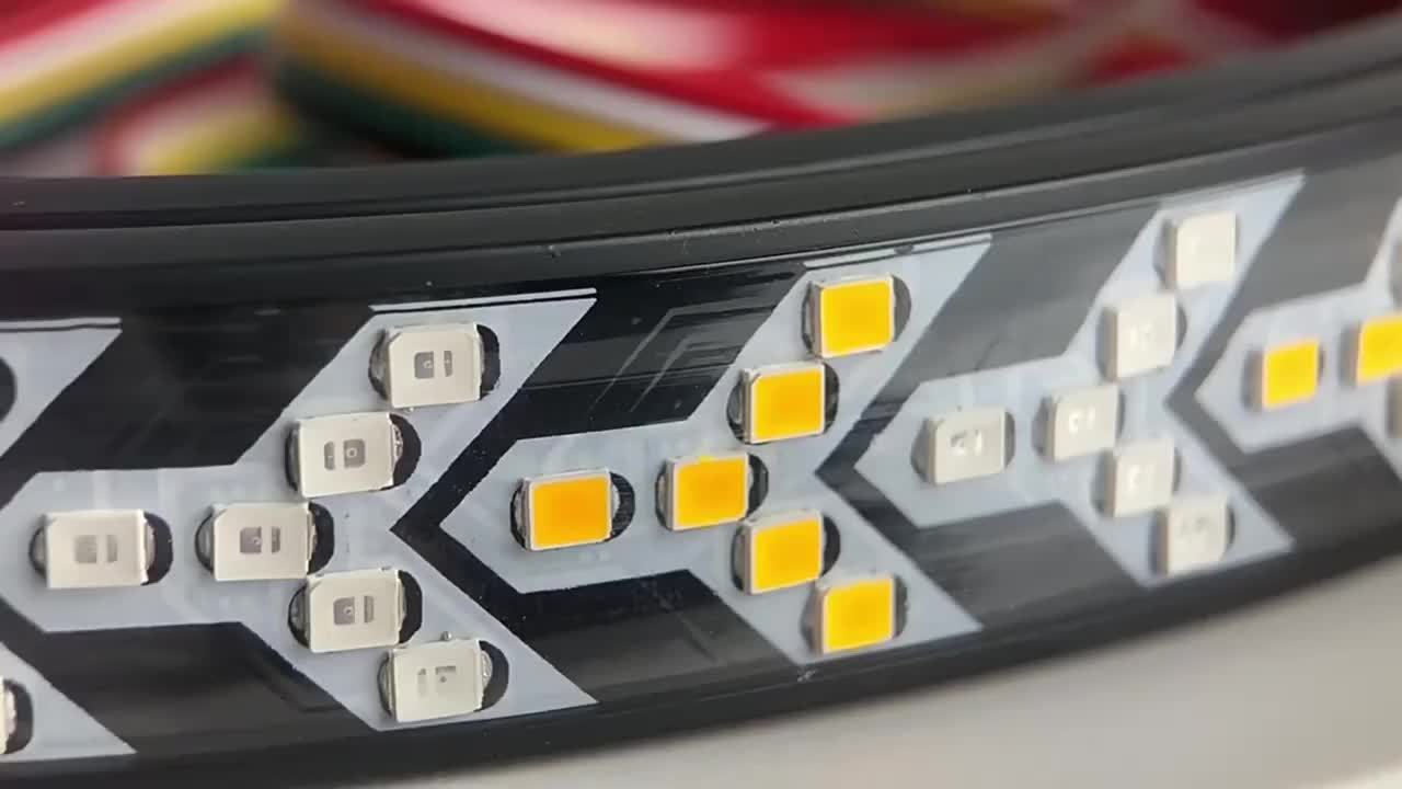 [LED Light Strip] 60in Pickup Truck Arrow LED Light Red And Yellow Light Strip, Truck Rear Decorative Light, Car Rear Atmospheric Light 12V