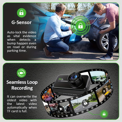 4K Dashboard Camera for Vehicles with WIFI, Video Recording Capabilities, Rear View Camera, Night Vision, And Parking Monitoring (Includes 64GB Memory Card)