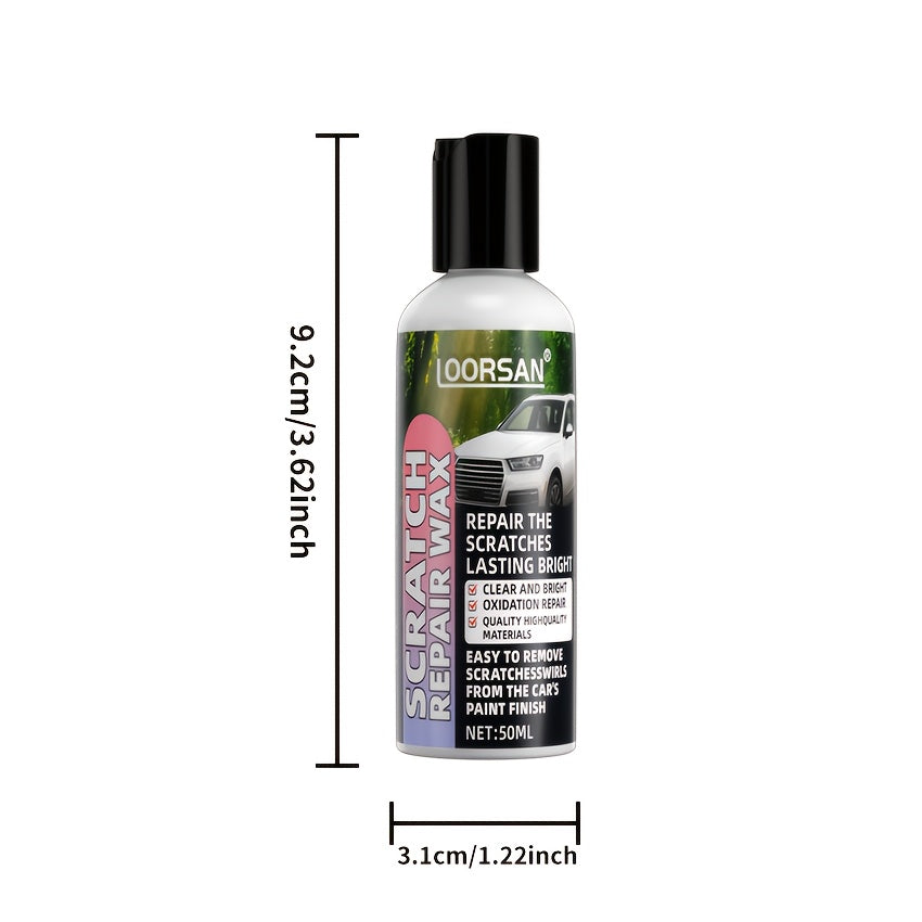 Car Scratch Repair Paste – Nano Swirl Remover, Wax & Polish Kit for Deep Scratch Fix, Paint Restoration, All Colors, 1.69oz + Sponge