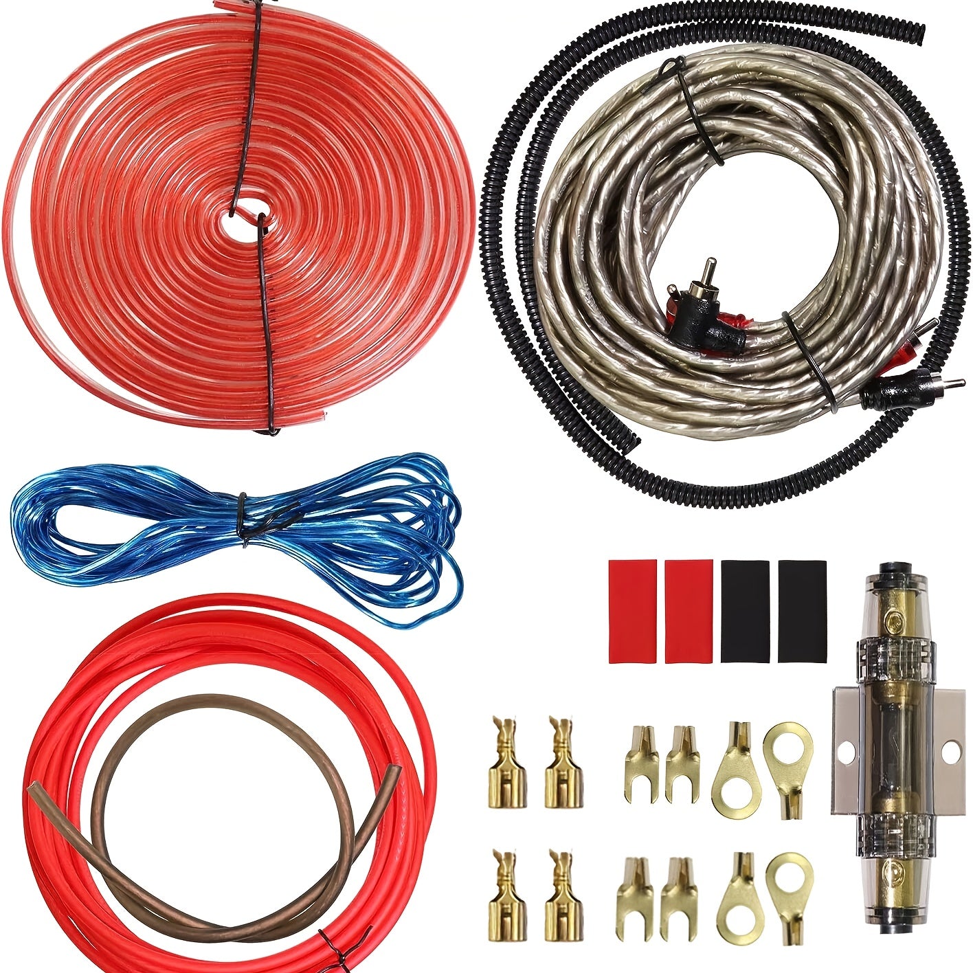 4 Gauge Car Audio Cable Kit Amplifier Install Amp RCA Subwoofer Sub Wiring 2300W