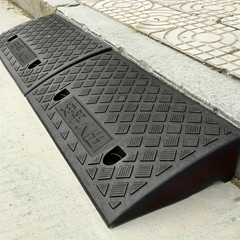 Two Heavy-duty Plastic Ramps, Sturdy, Anti-slip And Weather-resistant, Portable Access for Cars, Bicycles, Medical Equipment And Wheelchairs - Suitable for Easter, Women's Day, Mother's Day, Independence Day, Ramadan, Trucks And Bicycles