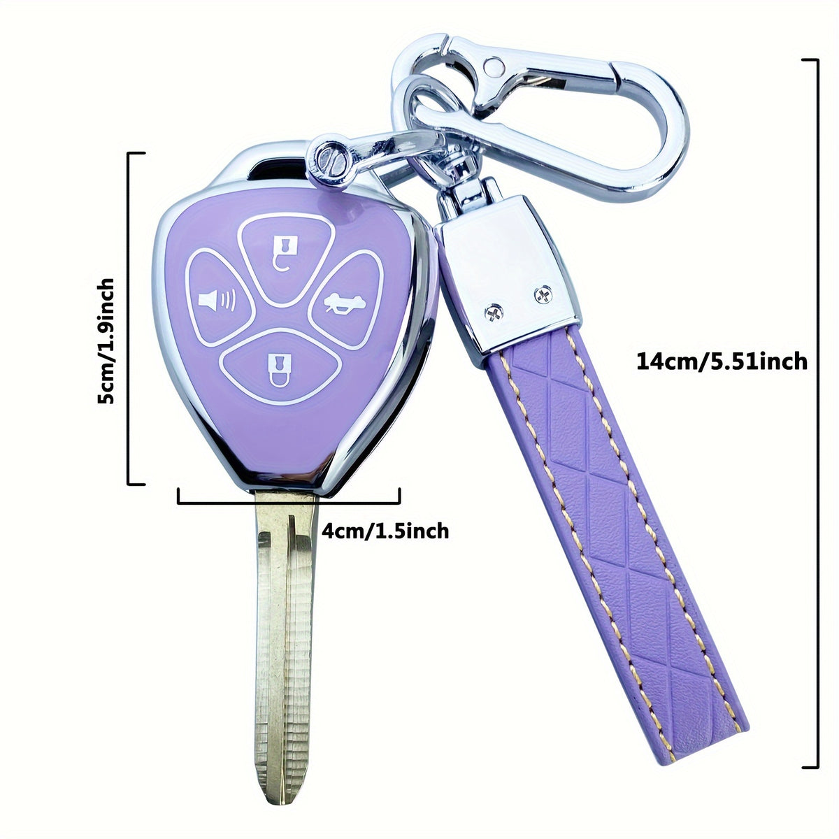 Toyota Key Fob Cover Case TPU – Camry RAV4 Corolla 4Runner Avalon Venza Yaris Land Cruiser Protector Shell, Blue & Purple