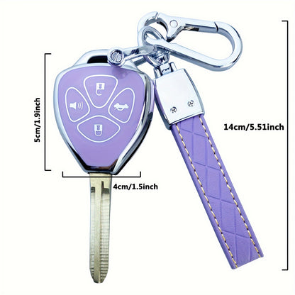 Toyota Key Fob Cover Case TPU – Camry RAV4 Corolla 4Runner Avalon Venza Yaris Land Cruiser Protector Shell, Blue & Purple