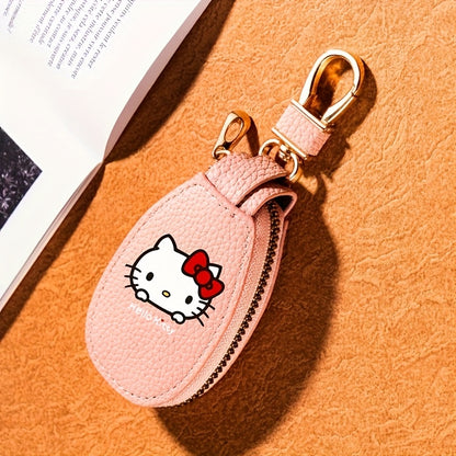 Sanrio'S for Hello Kitty Key Bag - Black Car Key Storage Bag with Golden Zipper, Multi Functional Keychain, Compact Design, Suitable for Home Use, Key Storage Organizer, Suitable for Hello Kitty Additions