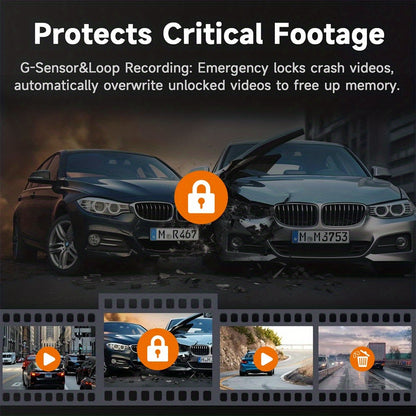 Front And Rear Dual-Lens! FHD 1080P Driving Recorder - Car Driving Recorder, Car Camera Infrared Night Vision Function, 170° Wide-Angle Car DVR Camera Loop Video Gravity Sensing Car Dashboard Video Camera, Automotive Parts Tachograph Christmas Gift
