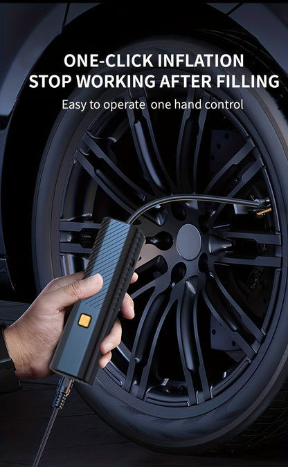 Cordless Tire Inflator 150PSI Portable Air Compressor with USB-C Charging & 3X Quick Inflate for Car Motorcycle Bicycle – One-Button Smart Pump