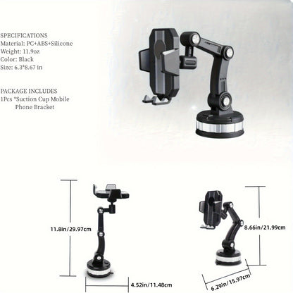 Innovative Mechanical Arm Truck-Mounted Phone Holder with Suction Cup, Providing 360-Degree Rotation And Super Stable Suction Power. The Upgraded Suction Cup Car-Mounted Phone Holder with Fixed Base Will Be Available in 2025