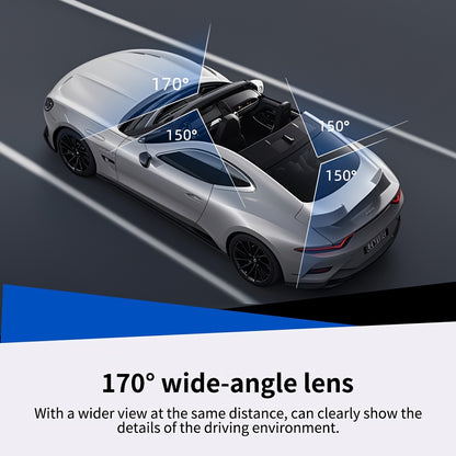 Dash Cam for Car FHD1080P 2 Channels Camera 360 Dash Cam Car DVR 170° Large Wide Angle Car Recorder Super Night Vision Loop Recording G-Sensor Tachograph Dashboard Camera