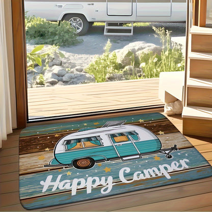 RV Camper Van Door Mat Crystal Velvet – Non-Slip, Machine Washable Indoor Outdoor Rug, 800g/㎡, 50x80cm