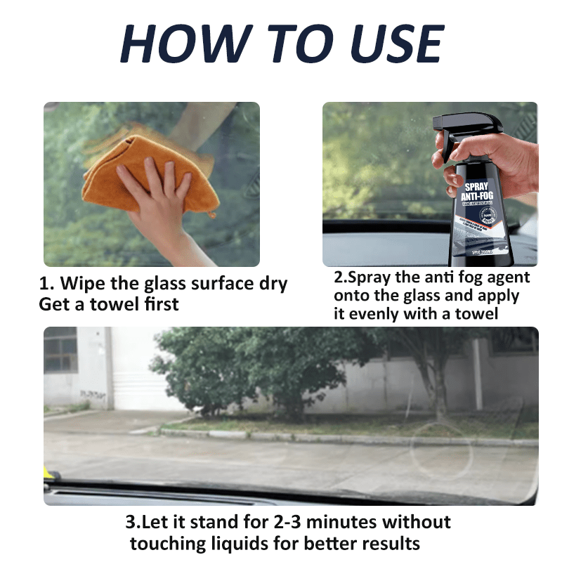 Long-lasting Anti-fog Spray, Suitable for Car Glass and Helmets, Windshield and Car Window Defogging Agent, Improve the Clarity of Mirrors and Glass Anti-fog Spray