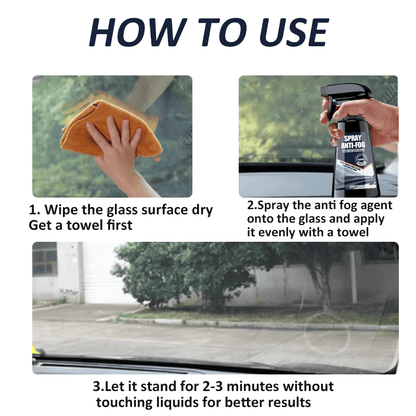 Long-lasting Anti-fog Spray, Suitable for Car Glass and Helmets, Windshield and Car Window Defogging Agent, Improve the Clarity of Mirrors and Glass Anti-fog Spray