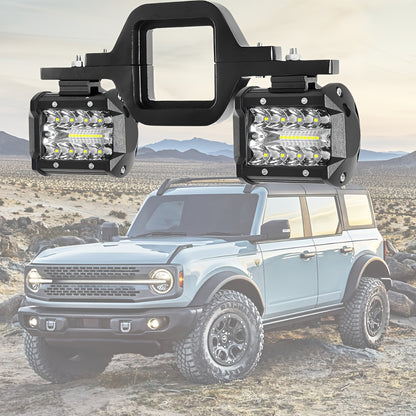 Hitch LED Lights, 4 Inch LED Work Light Pods with 2.5 Inch Towing Hitch Mount Brackets for Truck Trailer SUV Pickup Fit Dual Led Off-Road Driving Hitch Light Bar, Without Battery