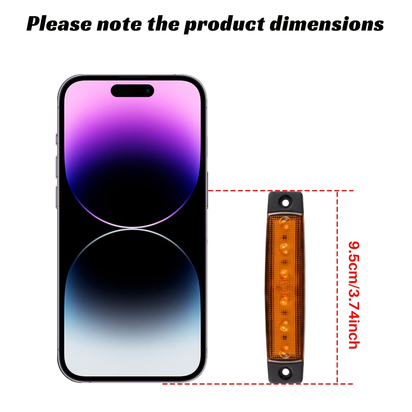 30pcs 3. 8" 6 LED Front Rear Side Marker Indicator Lights LED Lamp Indicator For Car Truck Trailer Lorry Bus -White, Red, Amber, Blue, Green, Purple, Without Battery