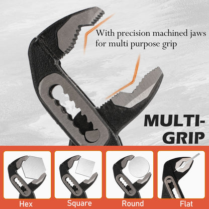 [Christmas Gifts] 3/1pc Adjustable Pliers With Roll-Up Pouch,Quick-Adjust Pump Pliers Set, Chrome Vanadium Steel, Includes 7-Inch,10-Inch, And 12-Inch, Black,Christmas Gifts