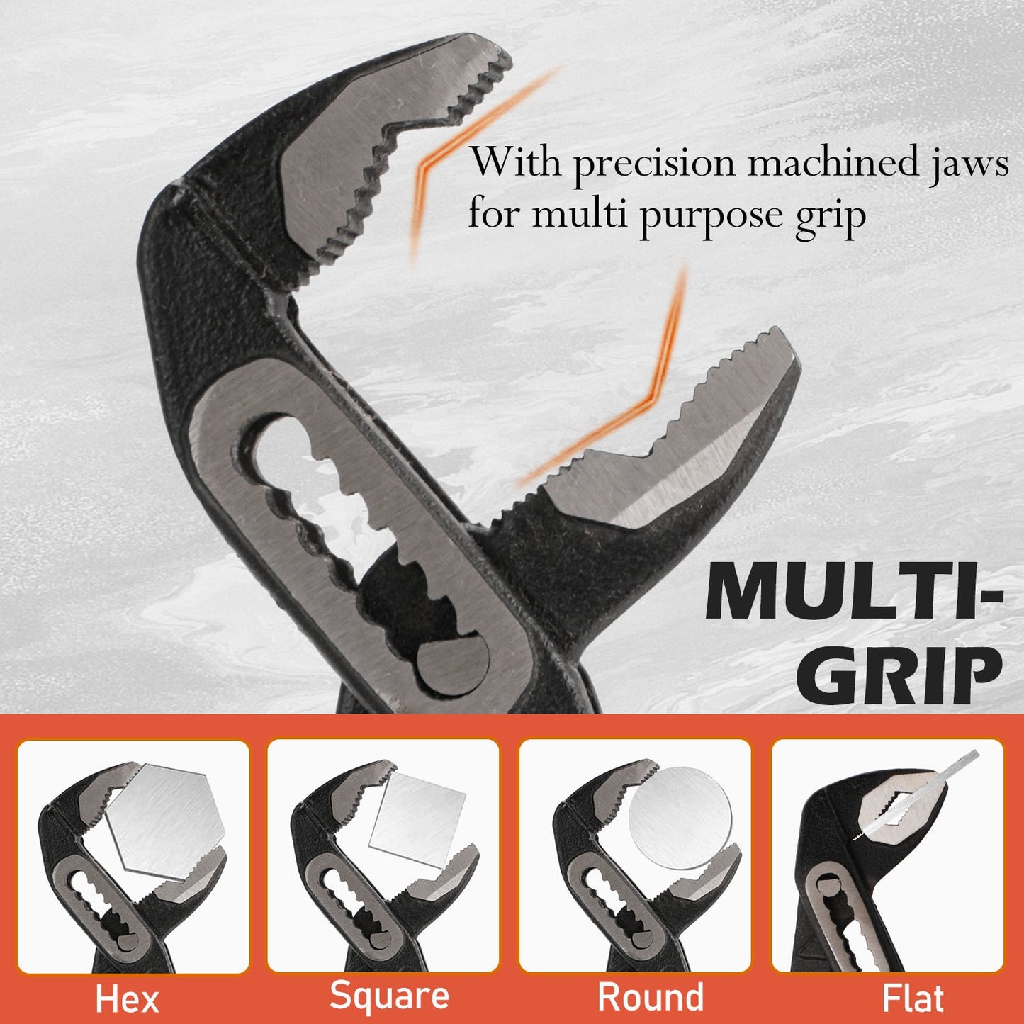 7/10/12inch Groove Joint Pliers( with Tool Roll Bag), Push-Lock Water Pump Pliers In Cr-v Steel, Fast Adjustable Tongue And Groove Pliers for Home Repair & Plumbing