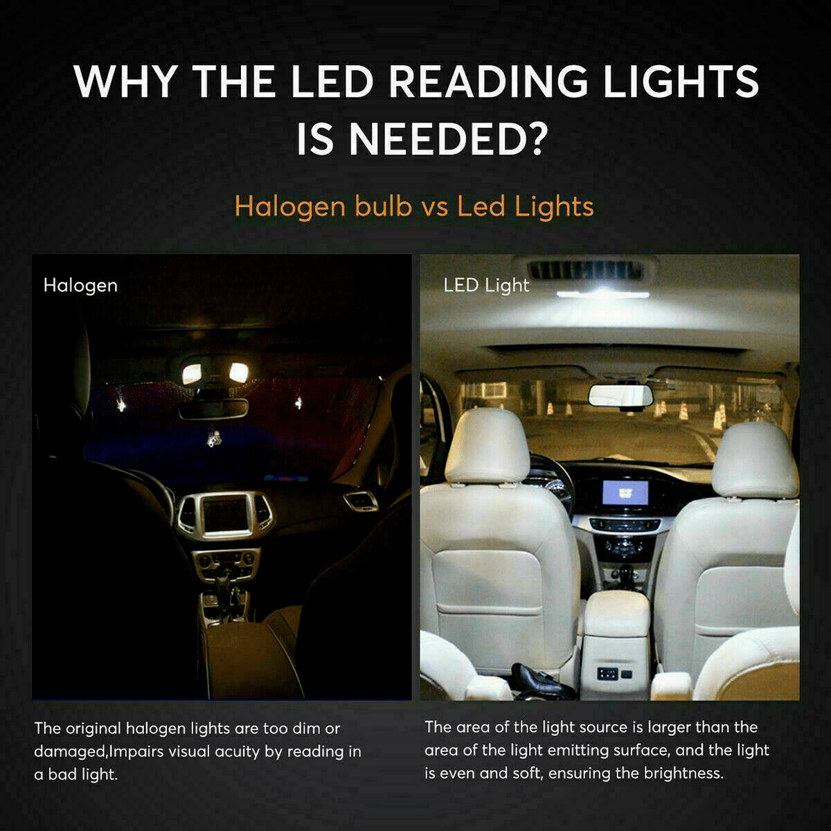 40PCS Car LED Combination Set 12V-T10 Width Indicator Dual Pointed Reading Light,Car Interior Combination LED Map Door Dash Gauge Instrument Concierge, White