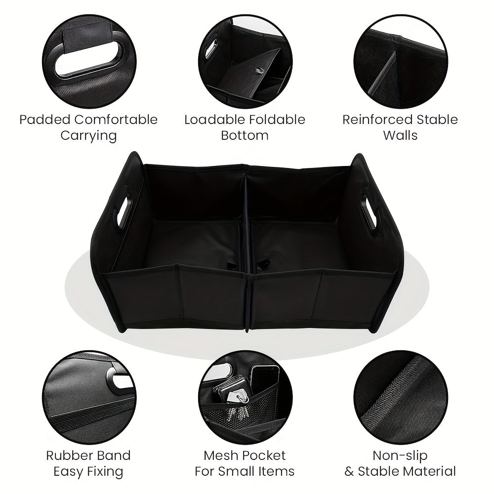 Portable, Durable, Foldable Car Storage Box with Handle - Suitable for All Cars, SUVs, and Minivans