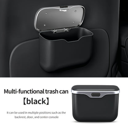 This Trash Can Made of Ultra-Fiber Leather And ABS Material Is Designed for Vehicles, Maintaining Its Shape And Fitting 99% of Car Models. It Handles Both Dry And Wet Waste Without Harming The Installation, Features Automatic Sorting