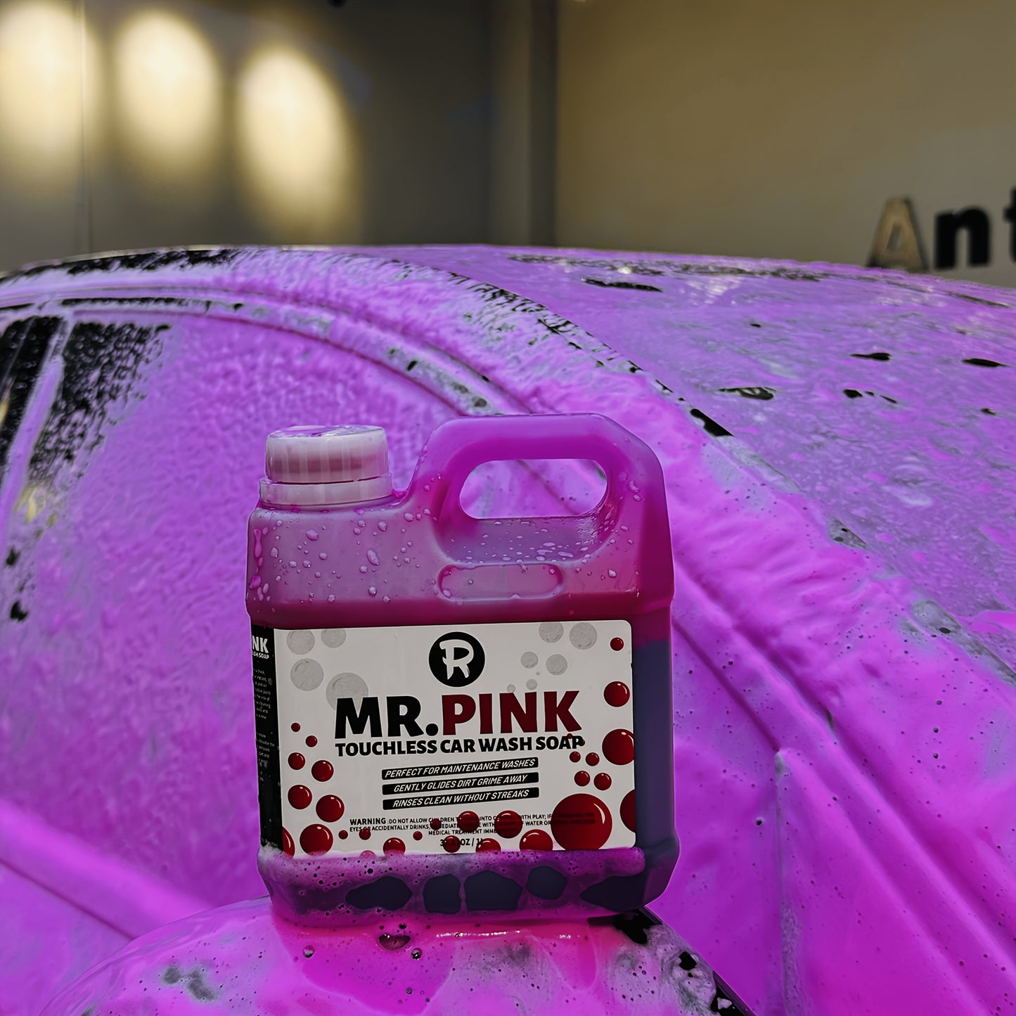 Pink Car Pre Wash Foam Touchless Bug Tar Remover Ph Neutral Snow Foam for Safe DIY Detailing Pre Soak Before Contact Wash Safe for Ceramic Coating (340oz)