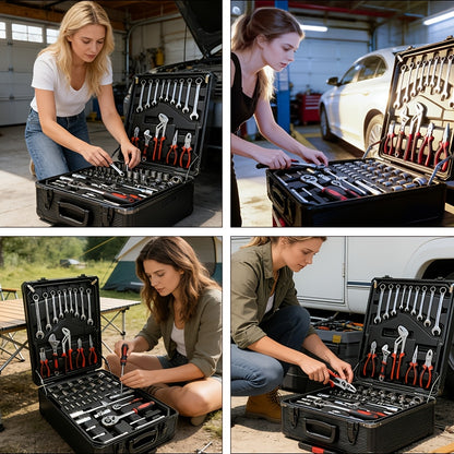 899/52pcs Professional Tool Set, Multi-functional Toolbox, Portable Design, For Home And Car Repair, A Tool Set For Enthusiasts And Professionals, A Gift For Friends, Local Shipping