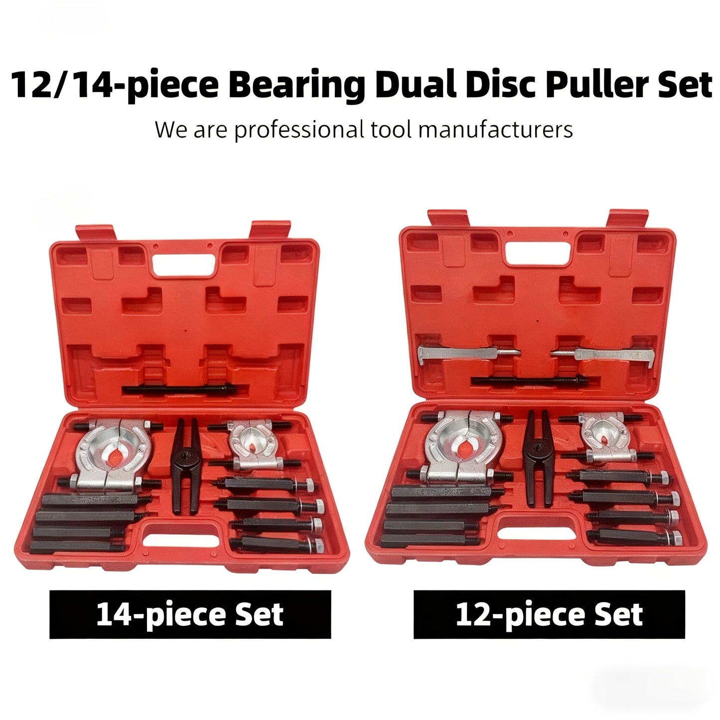 9/12/14pcs Bearing Puller And Splitter Kit, Wheel Hub Axle Puller Set, 5 Ton Capacity Bearing Separator with 2' And 3' Bearing Separator Jaws, Pinion Bearing Puller And Wheel Removal Tool for Auto Motorcycle Repair| Gift for Husband And Dad
